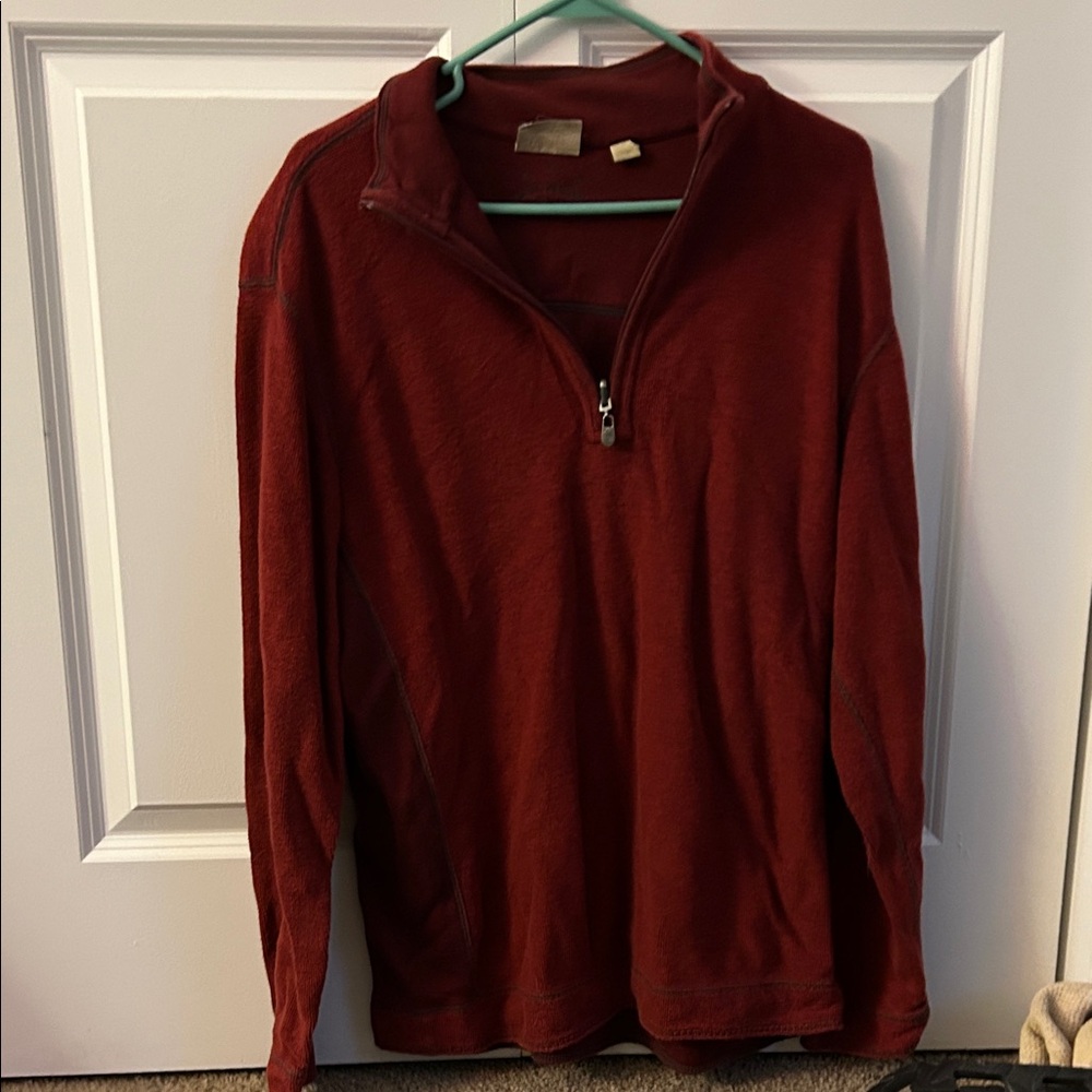 Tommy Bahama Men's Maroon Zip-Up Sweater
